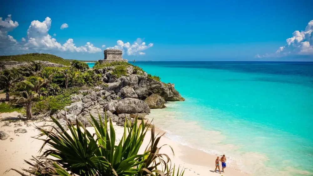 tulum mexico beach couple.